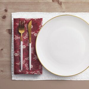 NWT Porter Anna- Crimson & Cream  Cotton Napkin 4-set, Bellis